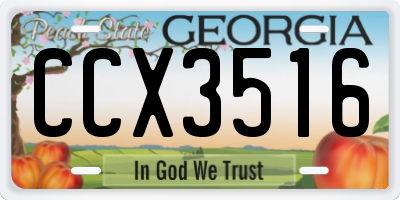 GA license plate CCX3516