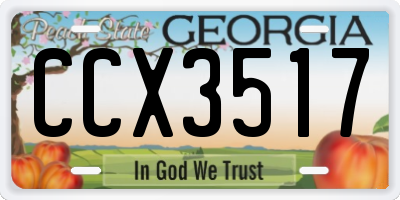 GA license plate CCX3517
