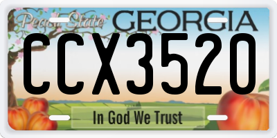 GA license plate CCX3520