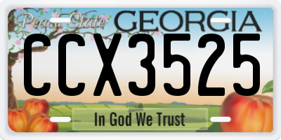 GA license plate CCX3525