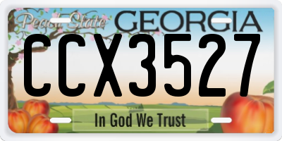GA license plate CCX3527