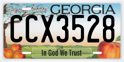 GA license plate CCX3528