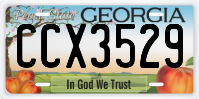 GA license plate CCX3529