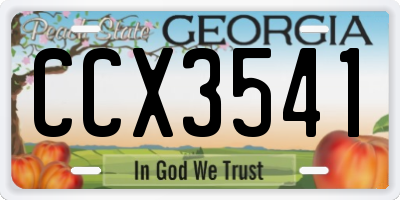 GA license plate CCX3541