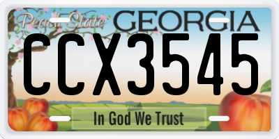 GA license plate CCX3545
