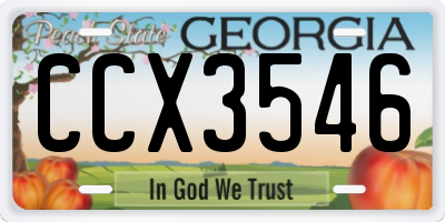 GA license plate CCX3546