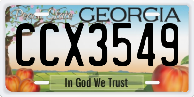 GA license plate CCX3549