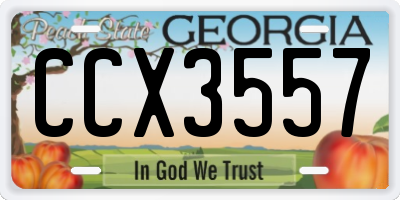 GA license plate CCX3557