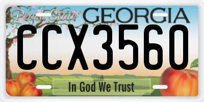GA license plate CCX3560