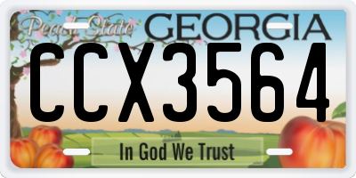 GA license plate CCX3564