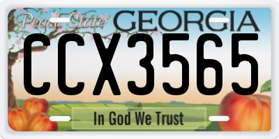 GA license plate CCX3565
