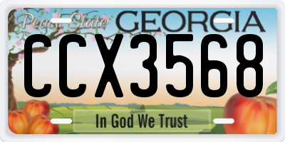 GA license plate CCX3568