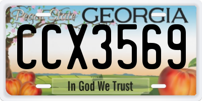 GA license plate CCX3569