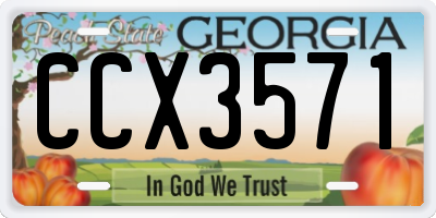 GA license plate CCX3571