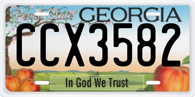 GA license plate CCX3582