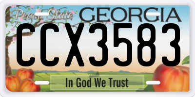 GA license plate CCX3583