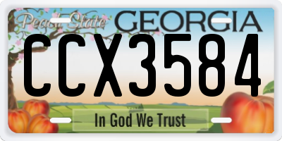 GA license plate CCX3584