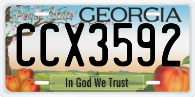 GA license plate CCX3592