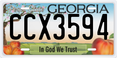 GA license plate CCX3594