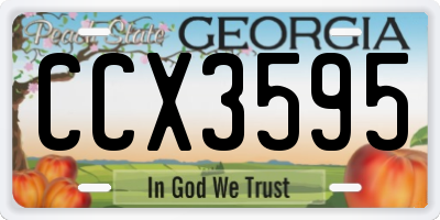 GA license plate CCX3595