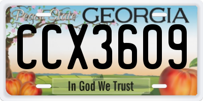 GA license plate CCX3609
