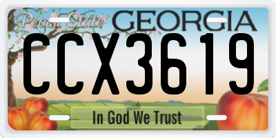 GA license plate CCX3619