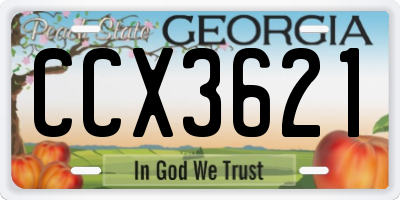 GA license plate CCX3621