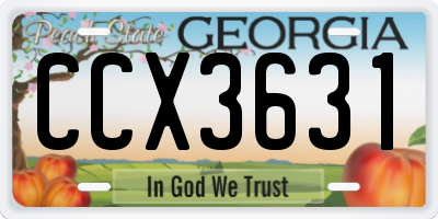 GA license plate CCX3631