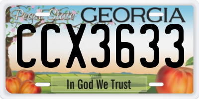 GA license plate CCX3633