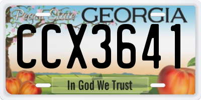GA license plate CCX3641