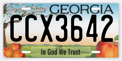 GA license plate CCX3642