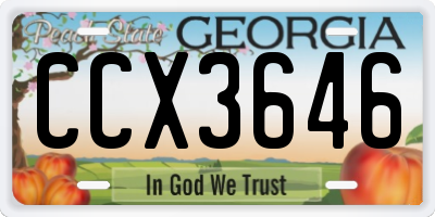 GA license plate CCX3646