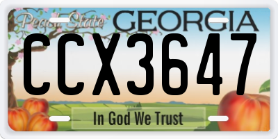 GA license plate CCX3647