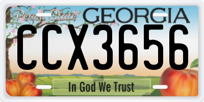 GA license plate CCX3656