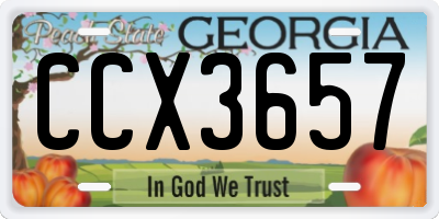 GA license plate CCX3657