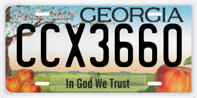 GA license plate CCX3660