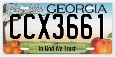 GA license plate CCX3661