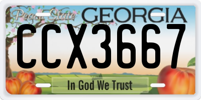 GA license plate CCX3667