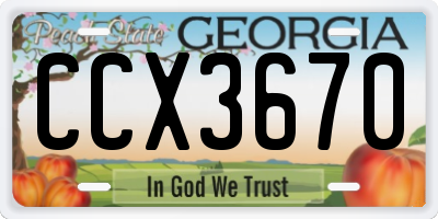 GA license plate CCX3670