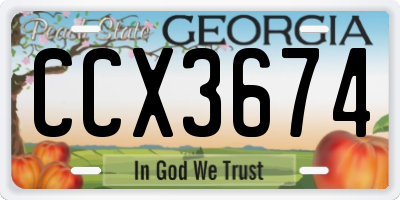 GA license plate CCX3674