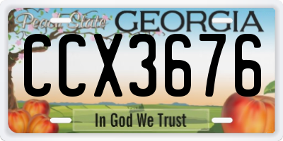 GA license plate CCX3676