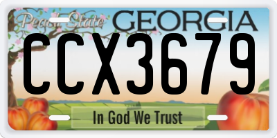 GA license plate CCX3679