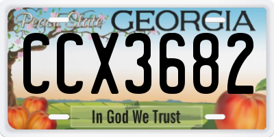 GA license plate CCX3682