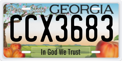 GA license plate CCX3683
