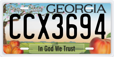 GA license plate CCX3694