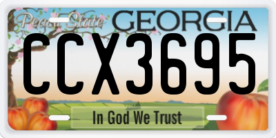 GA license plate CCX3695