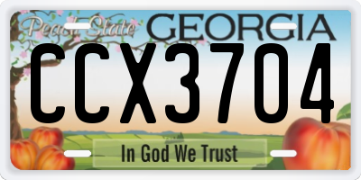 GA license plate CCX3704