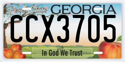 GA license plate CCX3705