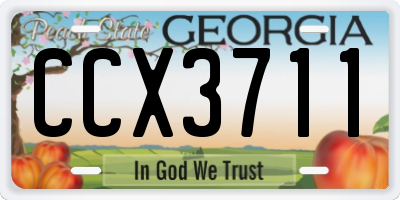 GA license plate CCX3711