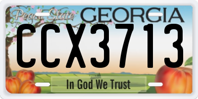 GA license plate CCX3713
